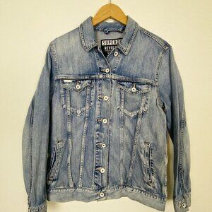 Superdry Denim Trucker Jacket Women's Size Small Denim Button Up, Light Wash